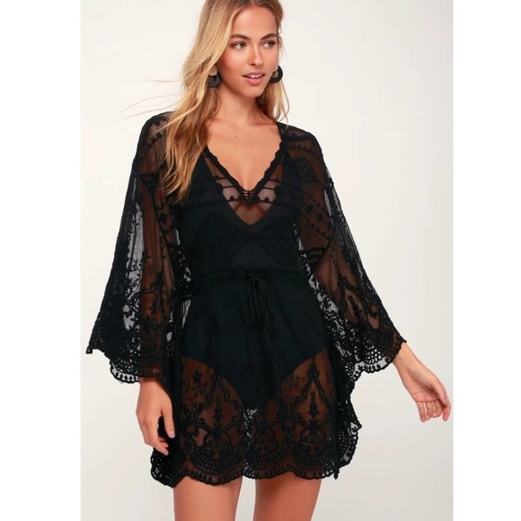On My Rack Other - Boho Gypsy Beach Goddess Swim Cover Up Black